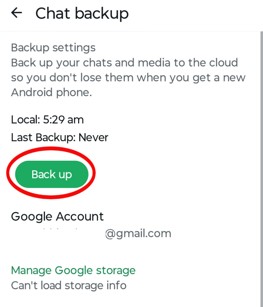 Google Drive backup WhatsApp Android