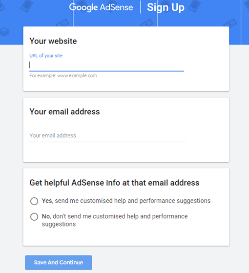 Adsense-account-application-form